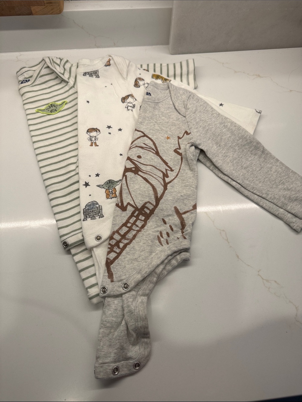 babyGAP Baby Star Wars Bodysuit 3-pack - Gray/White/Green